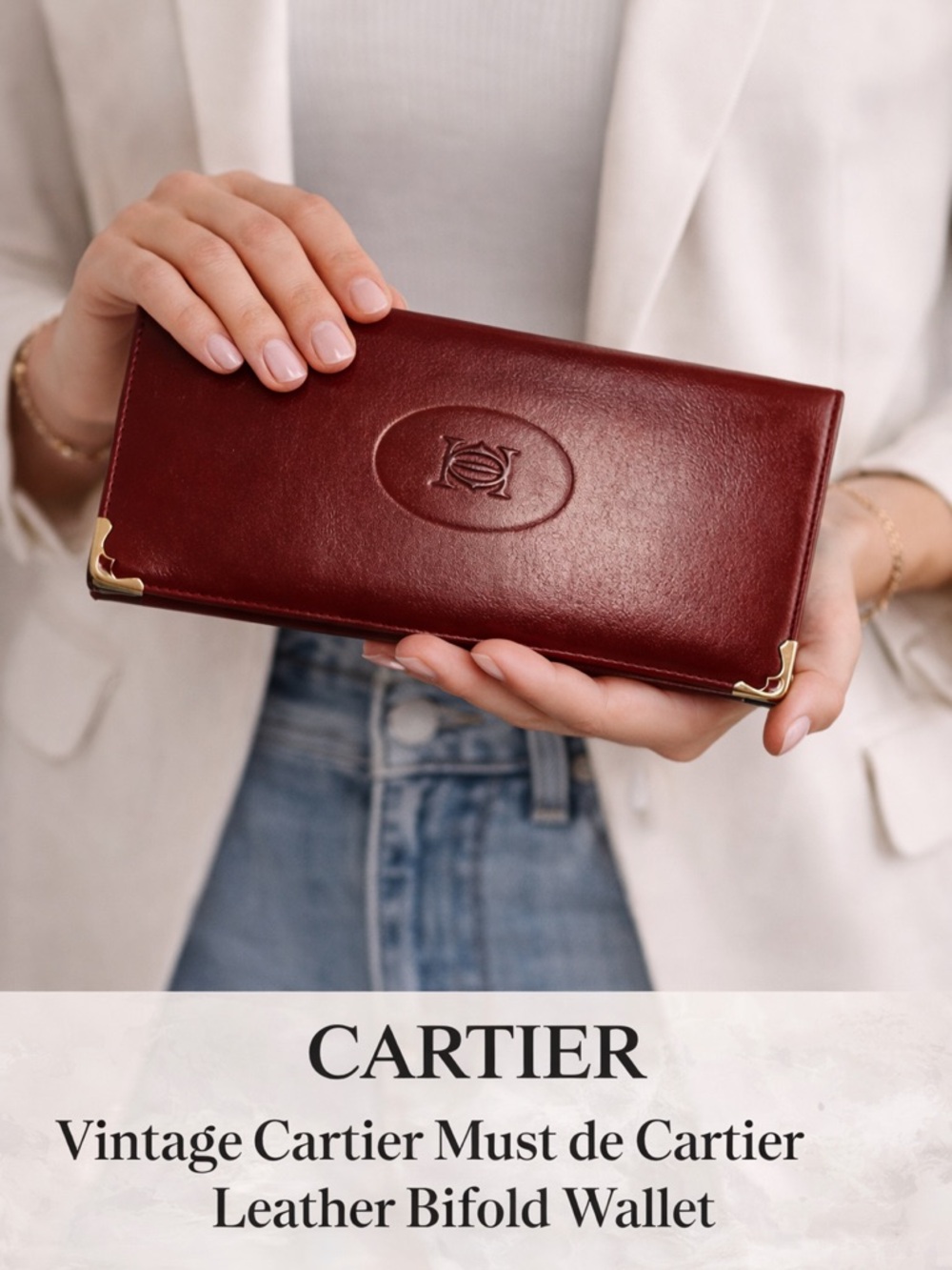 Vintage Cartier Must de Cartier Leather Bifold Wallet – Bordeaux
